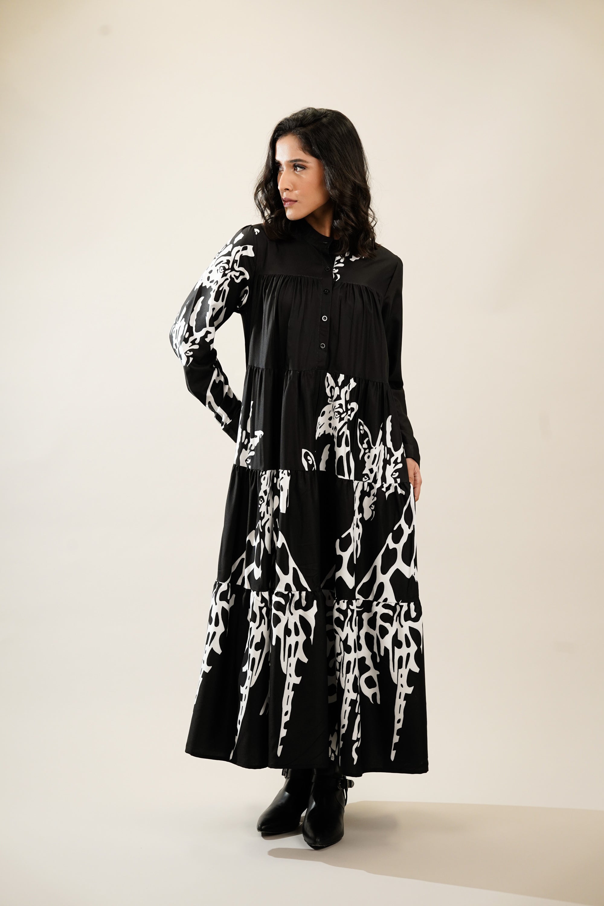 Buy Lymio Women's Regular Beige Color Round Neck Half Sleeve Polyester  Digital Print Dress (491-Beige-XS) at Amazon.in