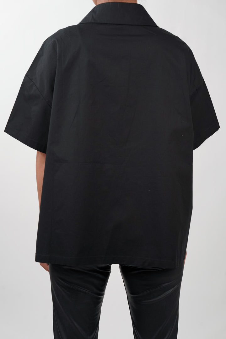 Black oversized shirt with unique print