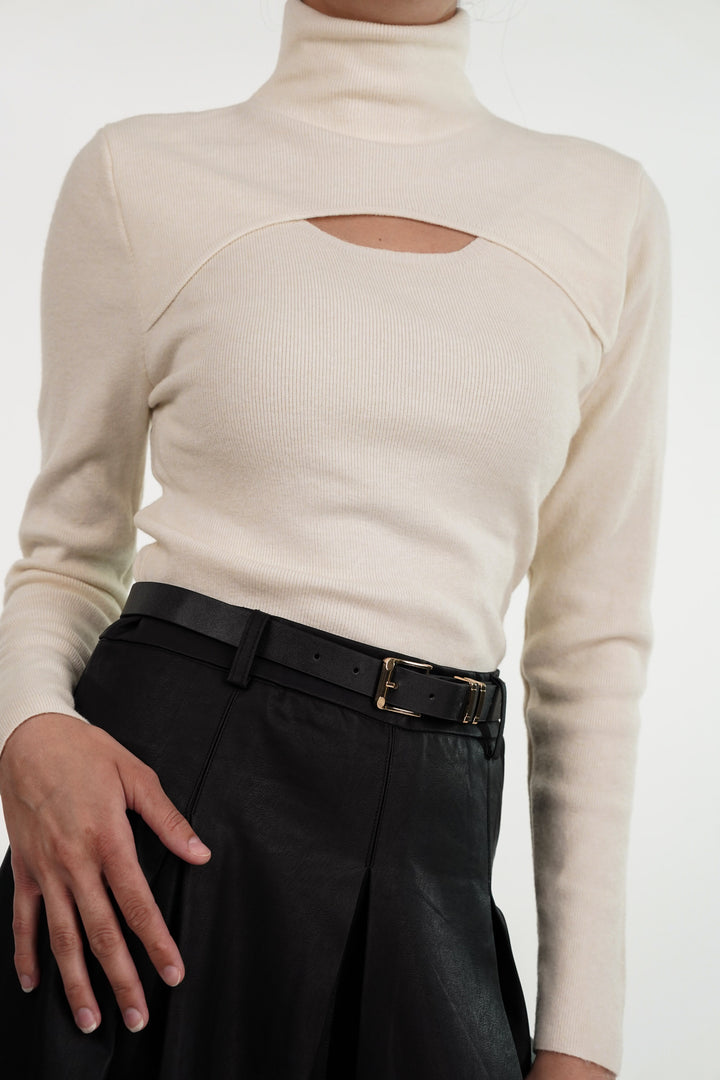 Creamy Comfort Cut-Out Sweater