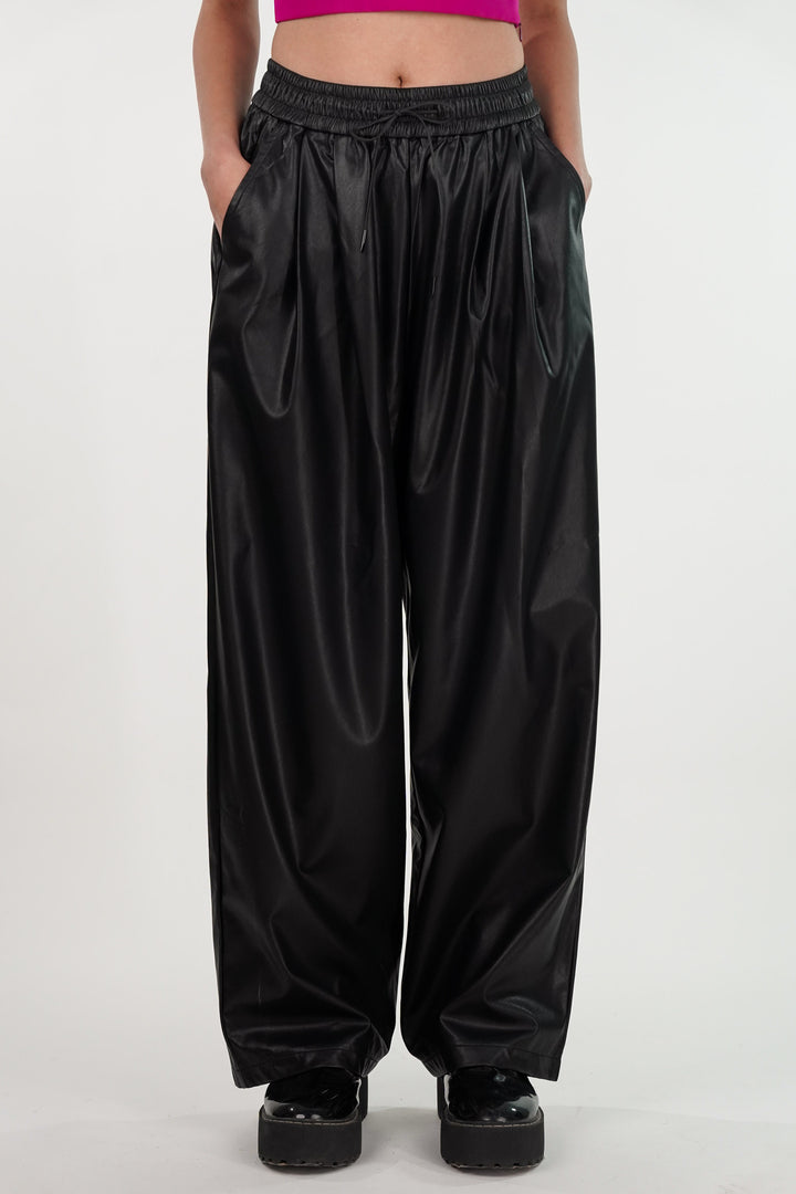 Edgy Black Faux Leather pants