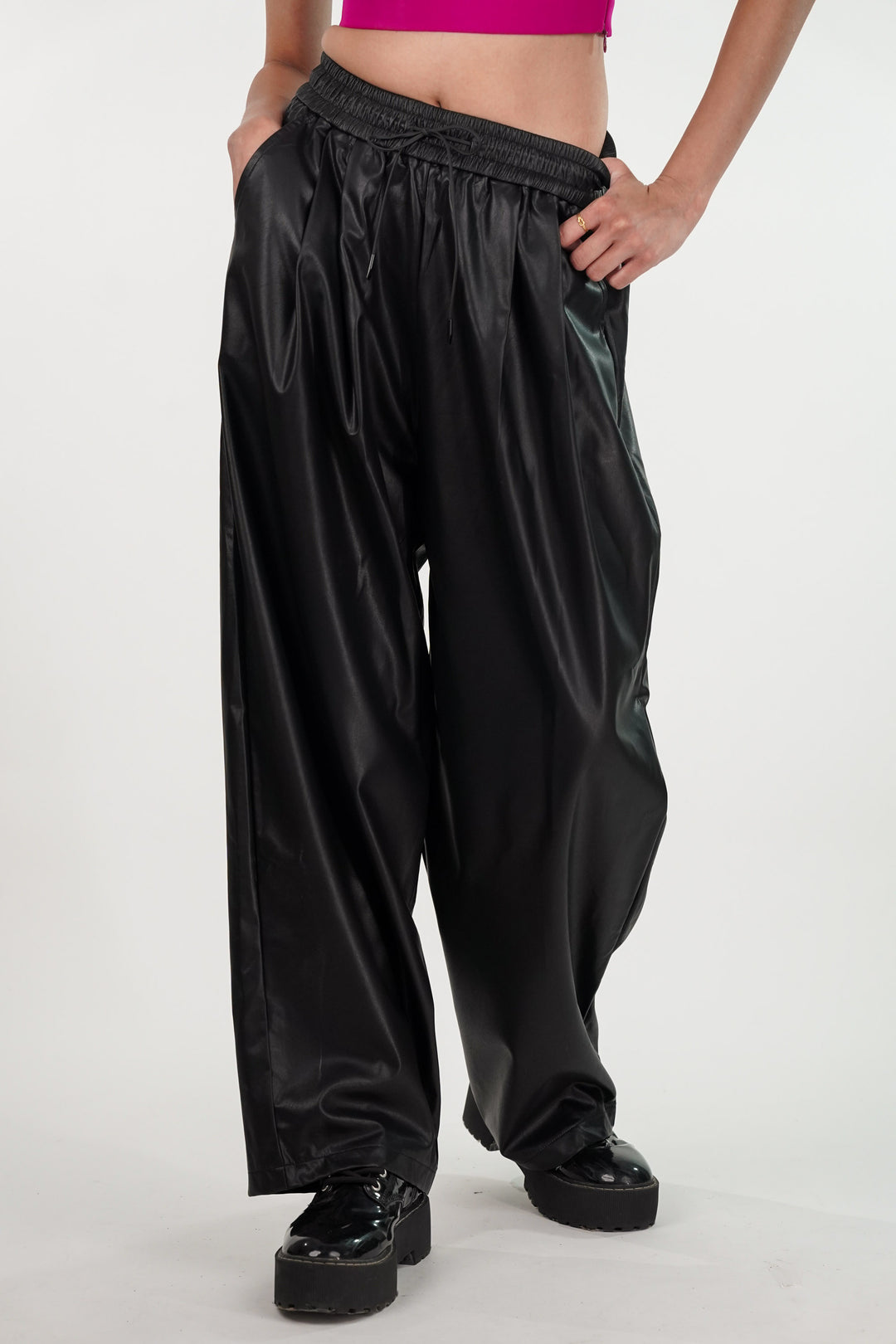 Edgy Black Faux Leather pants