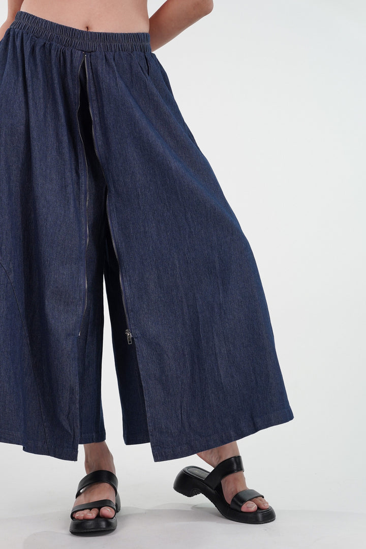 Zip & Switch Denim Skirt