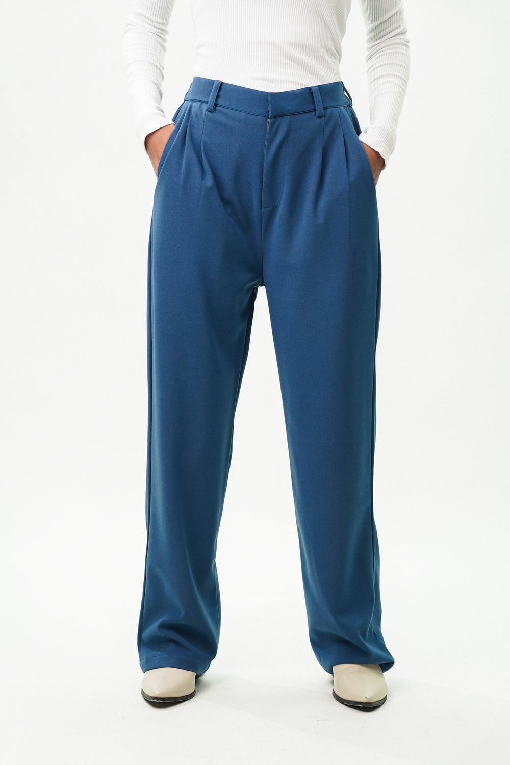 Elegant formal pants women blue