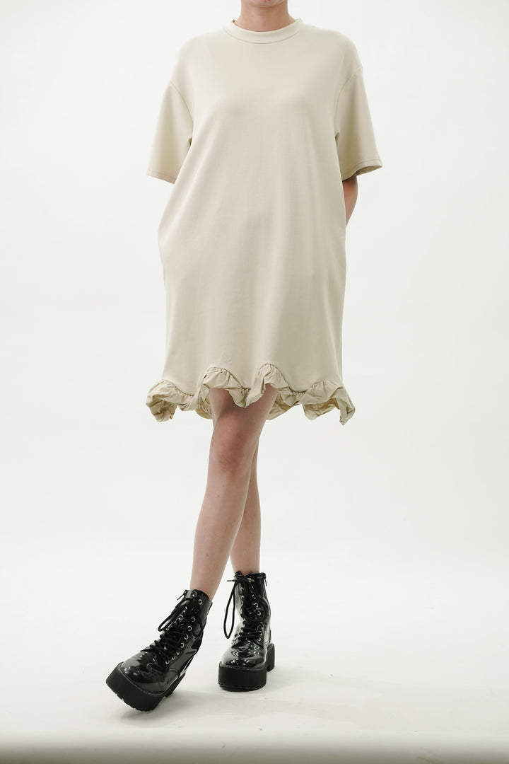 Ruffled hem t-shirt dress for women