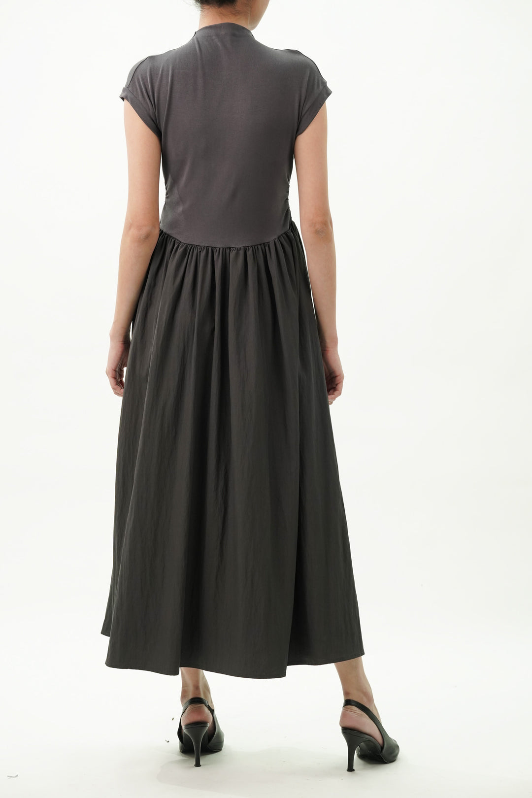 Elegant maxi dress with high neck