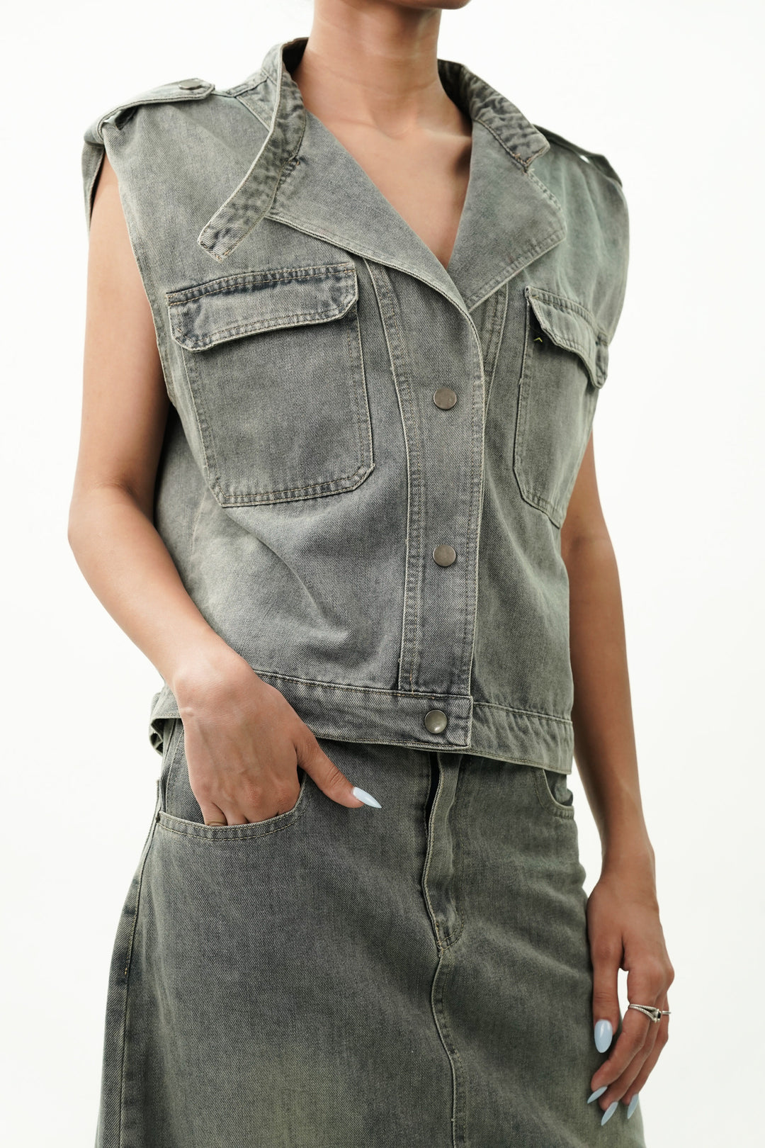 Latest denim coordinate set for women