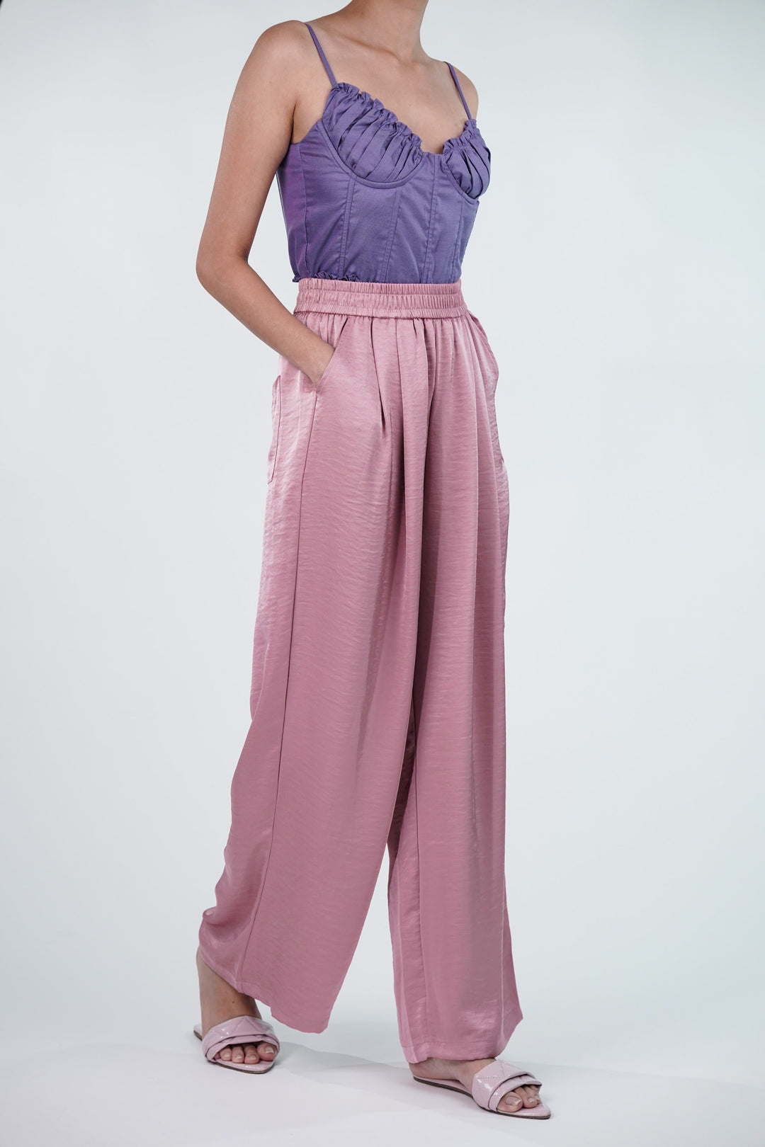 Glide Glamour wide leg Satin pants