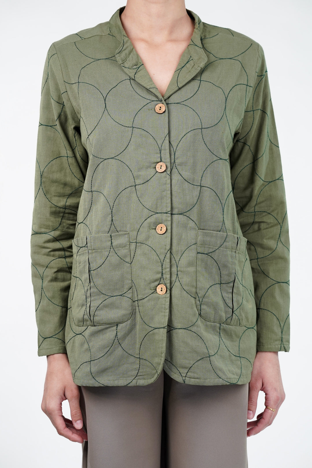 Olive Quilted Shacket