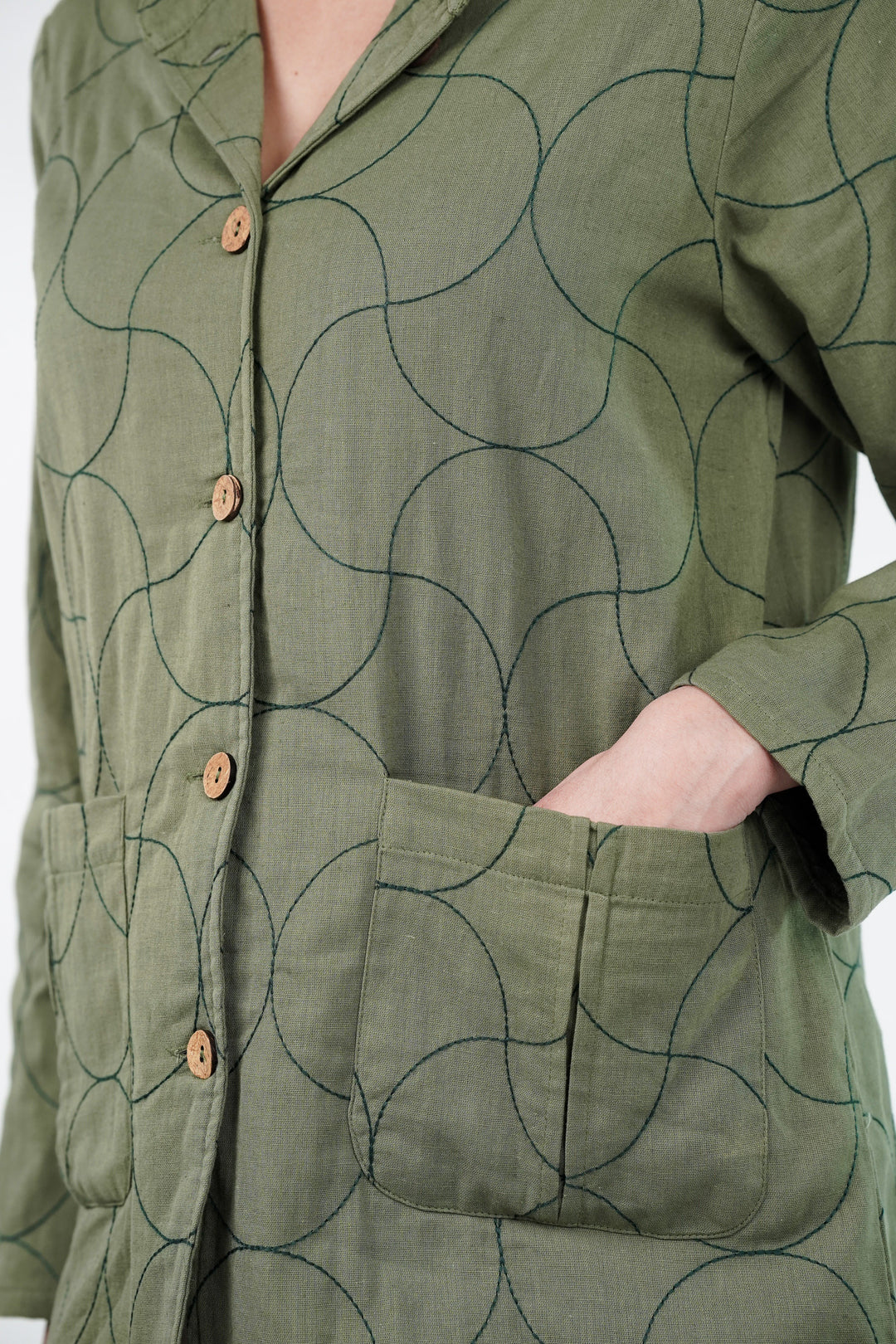 Olive Quilted Shacket