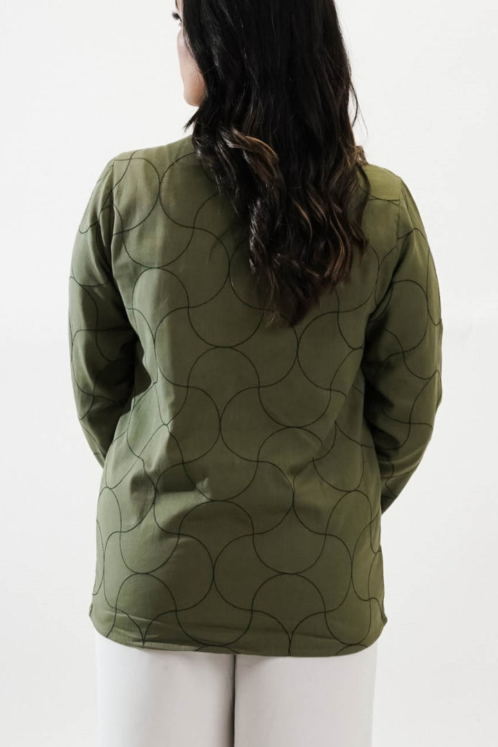 Olive Quilted Shacket