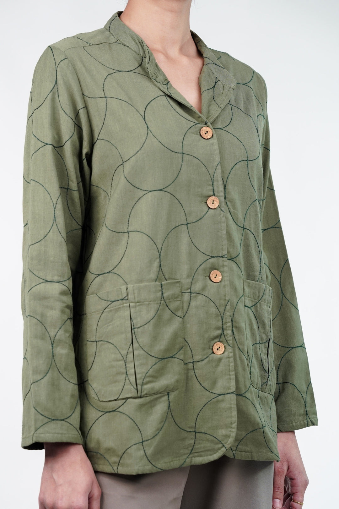 Olive Quilted Shacket