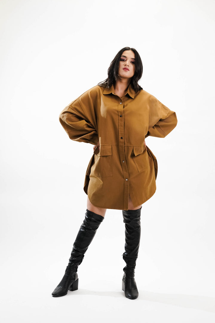 Fashionable Terra Oversized Shirt Dress Outfit