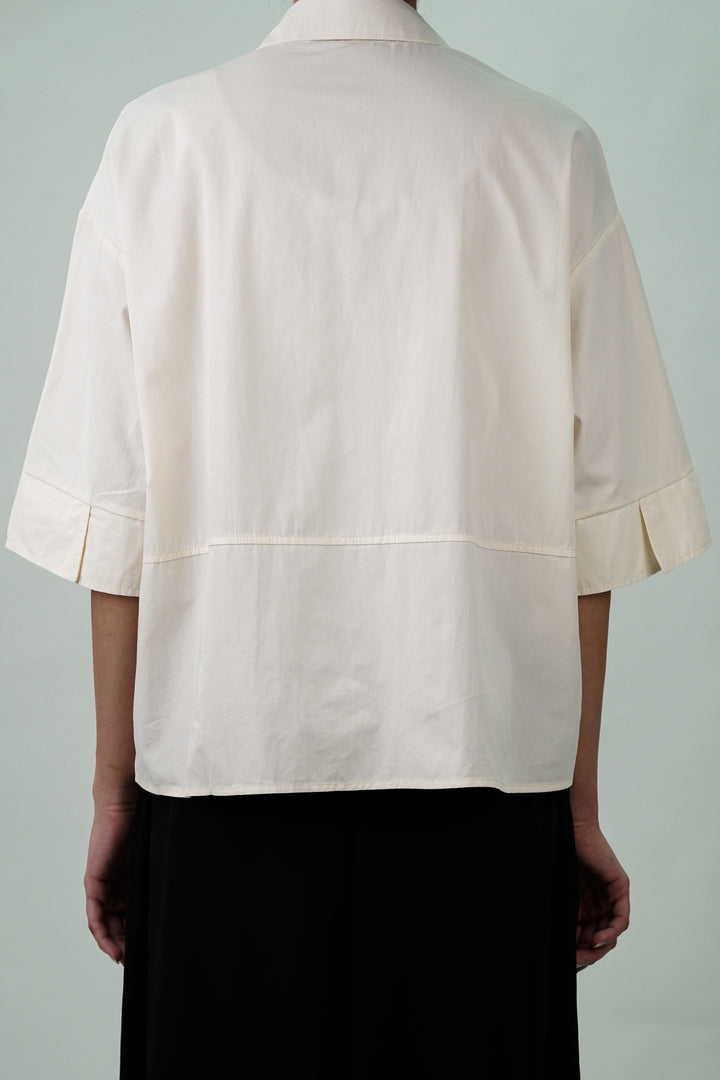 Patch detail cotton shirt for women