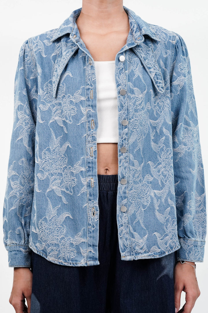 Blue Blossom Denim Jacket