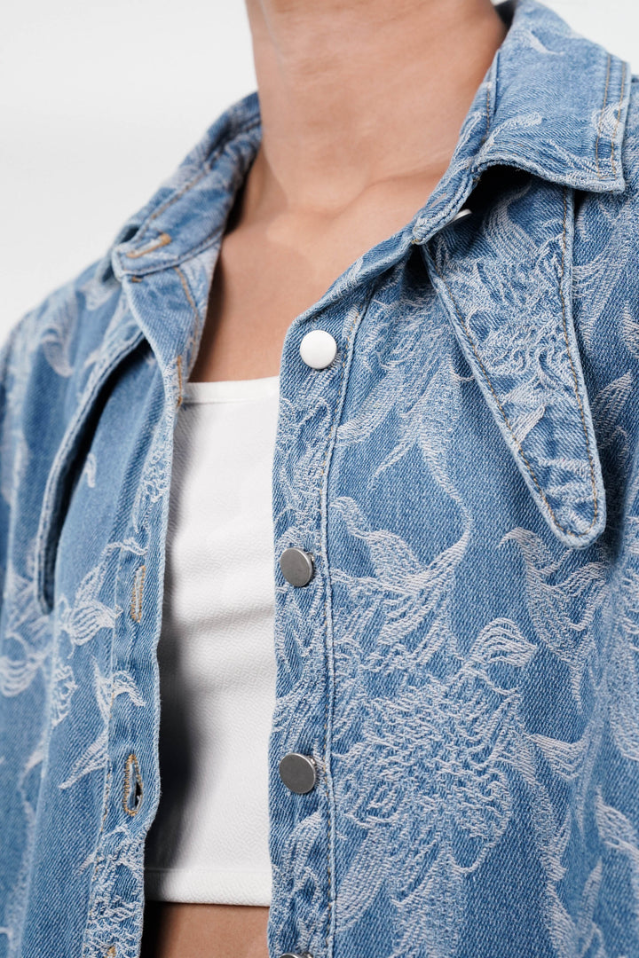 Blue Blossom Denim Jacket