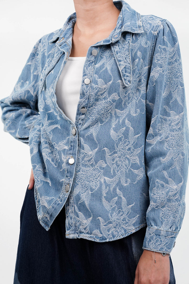 Blue Blossom Denim Jacket