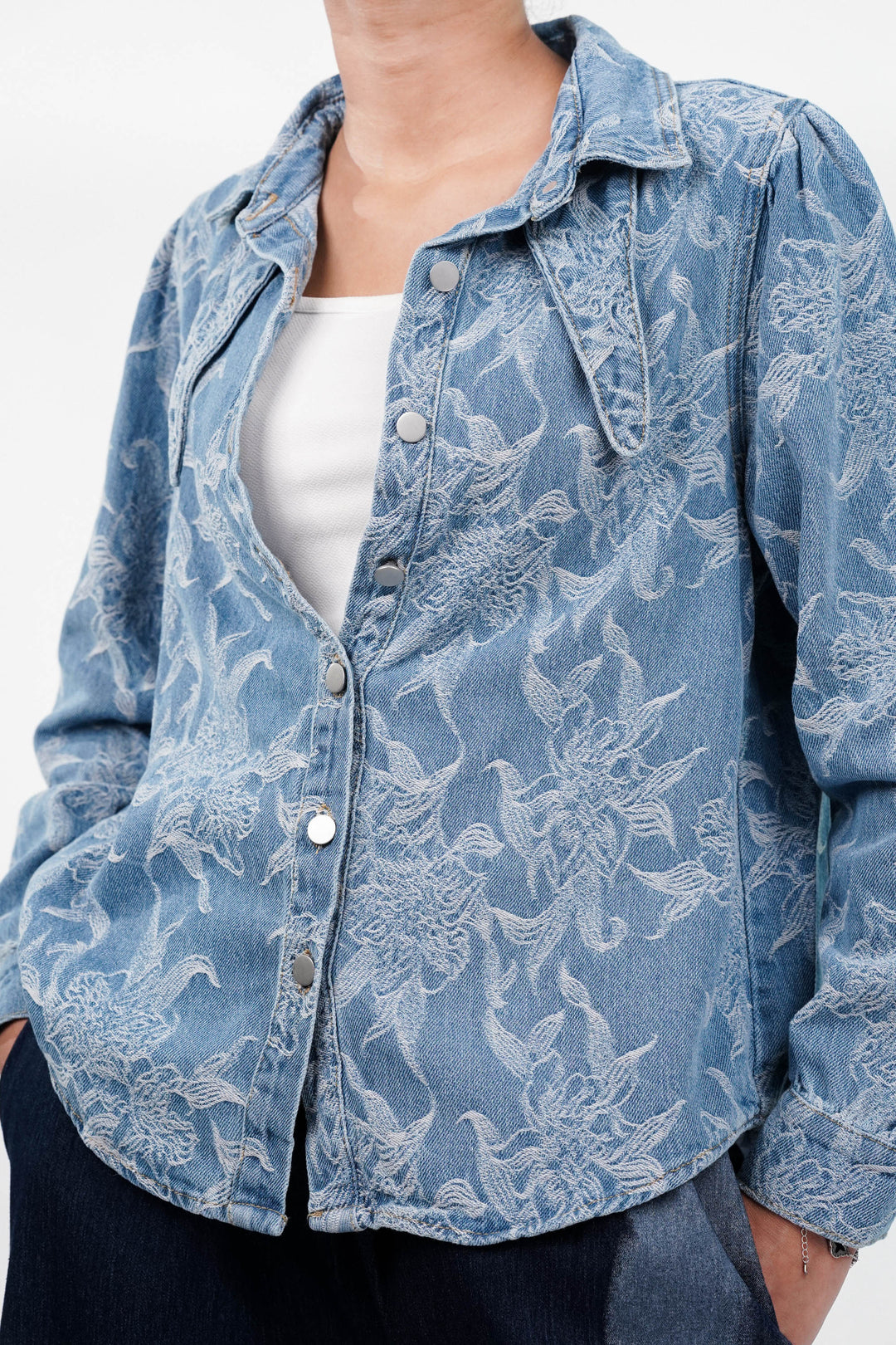 Blue Blossom Denim Jacket