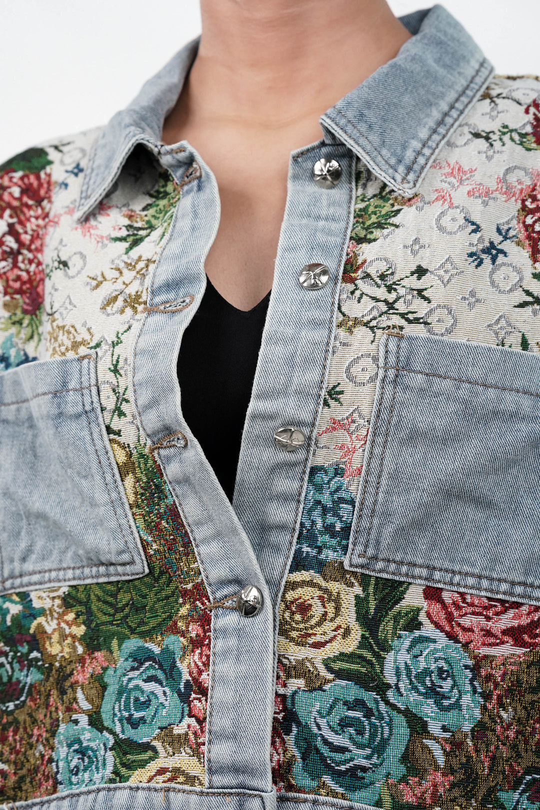 Floral Woven Breeze Denim Jacket