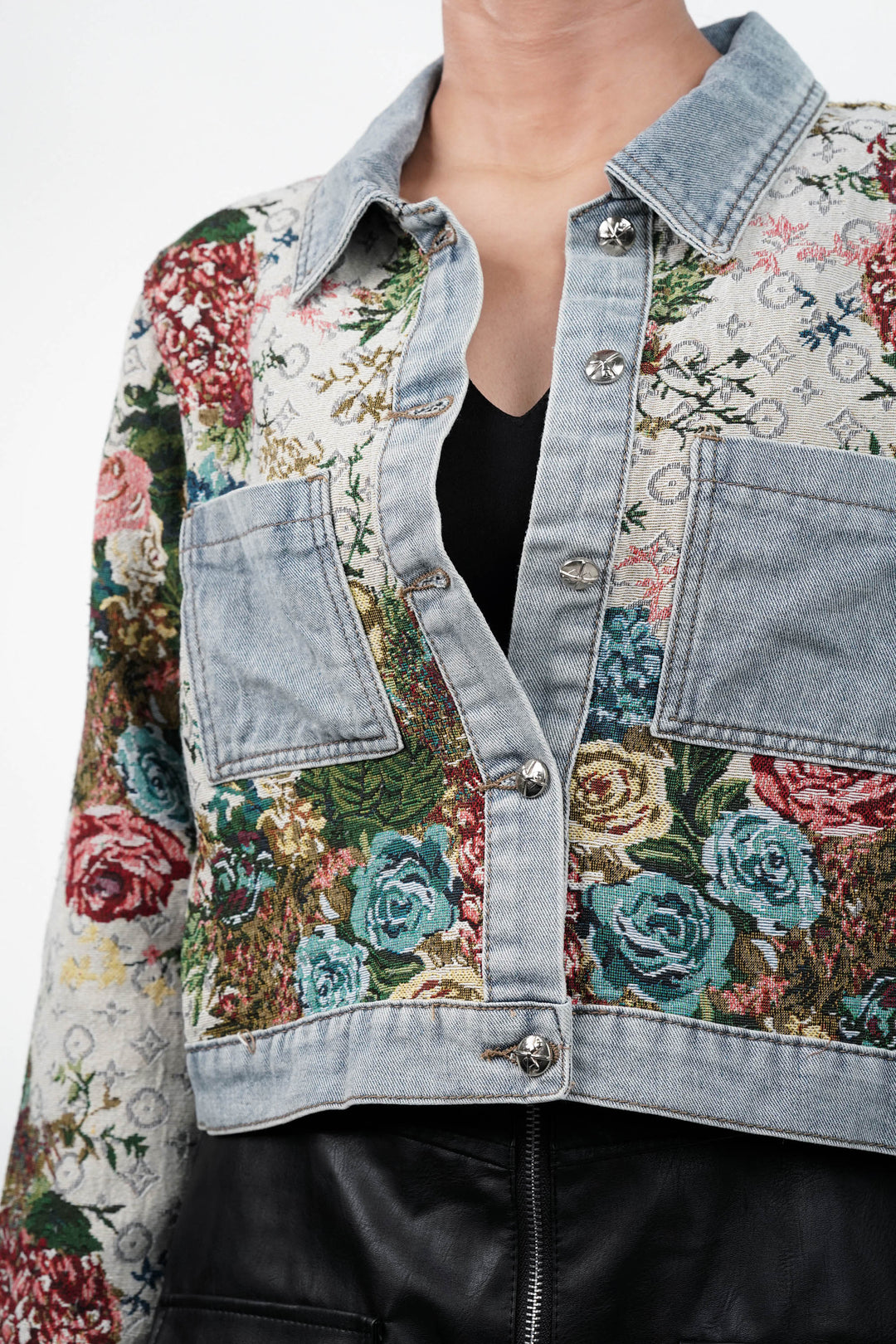 Floral Woven Breeze Denim Jacket