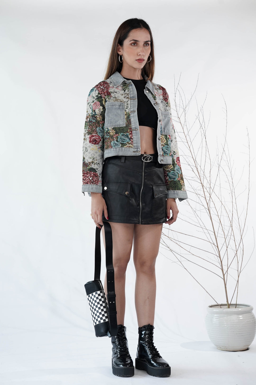 Floral Woven Breeze Denim Jacket