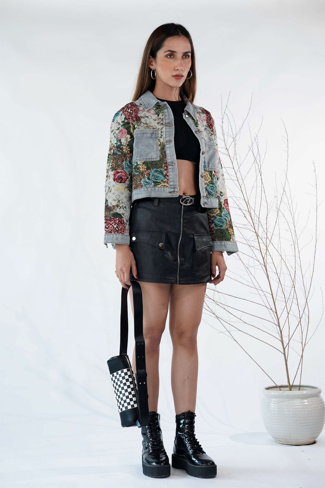 Floral Woven Breeze Denim Jacket