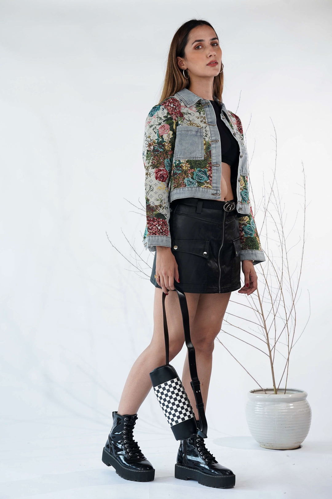 Floral Woven Breeze Denim Jacket