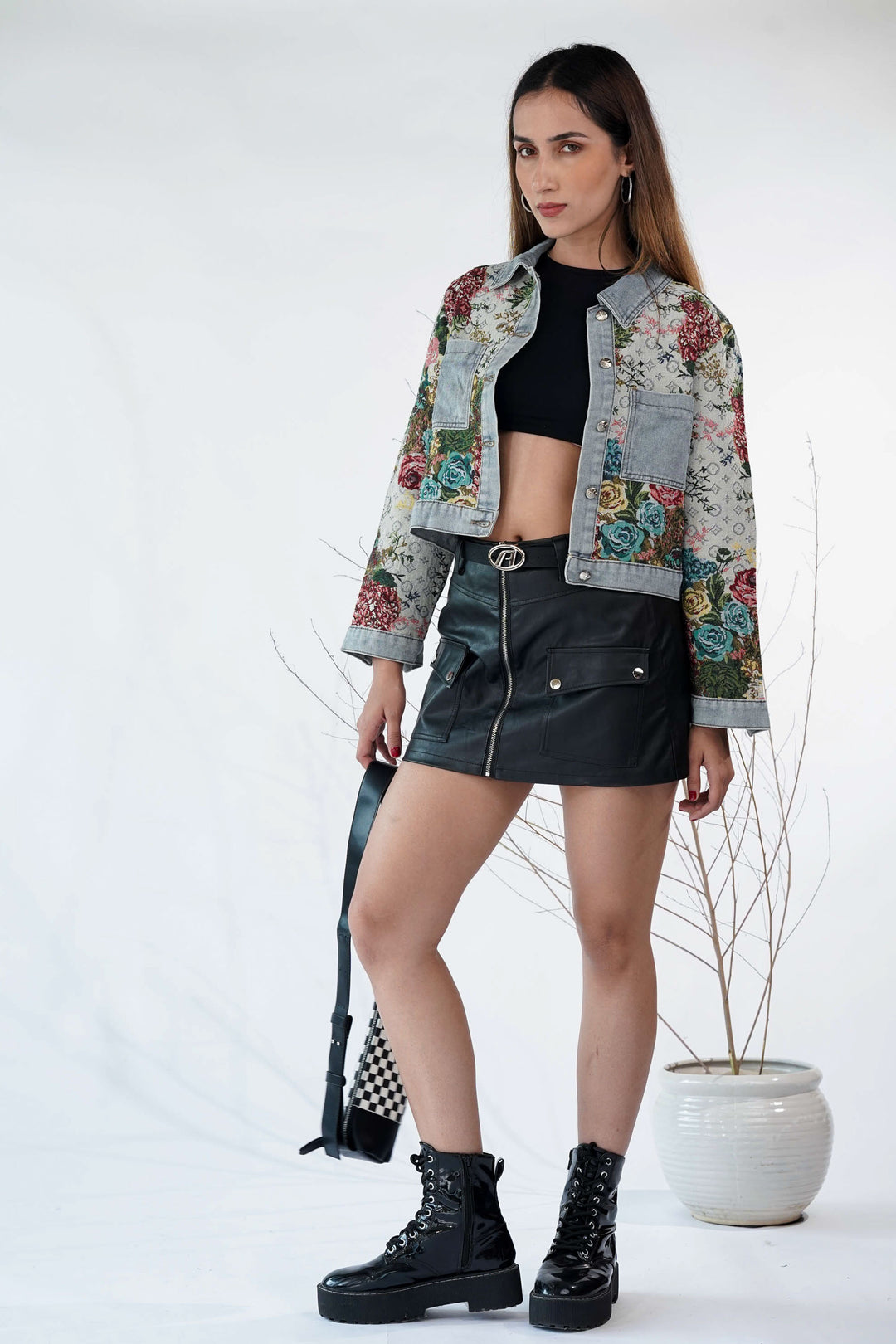 Floral Woven Breeze Denim Jacket