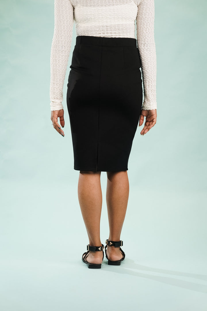 Women's formal black pencil skirt