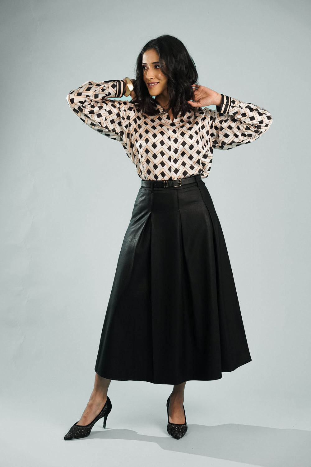 Grace box pleated skirt: women's formal wear