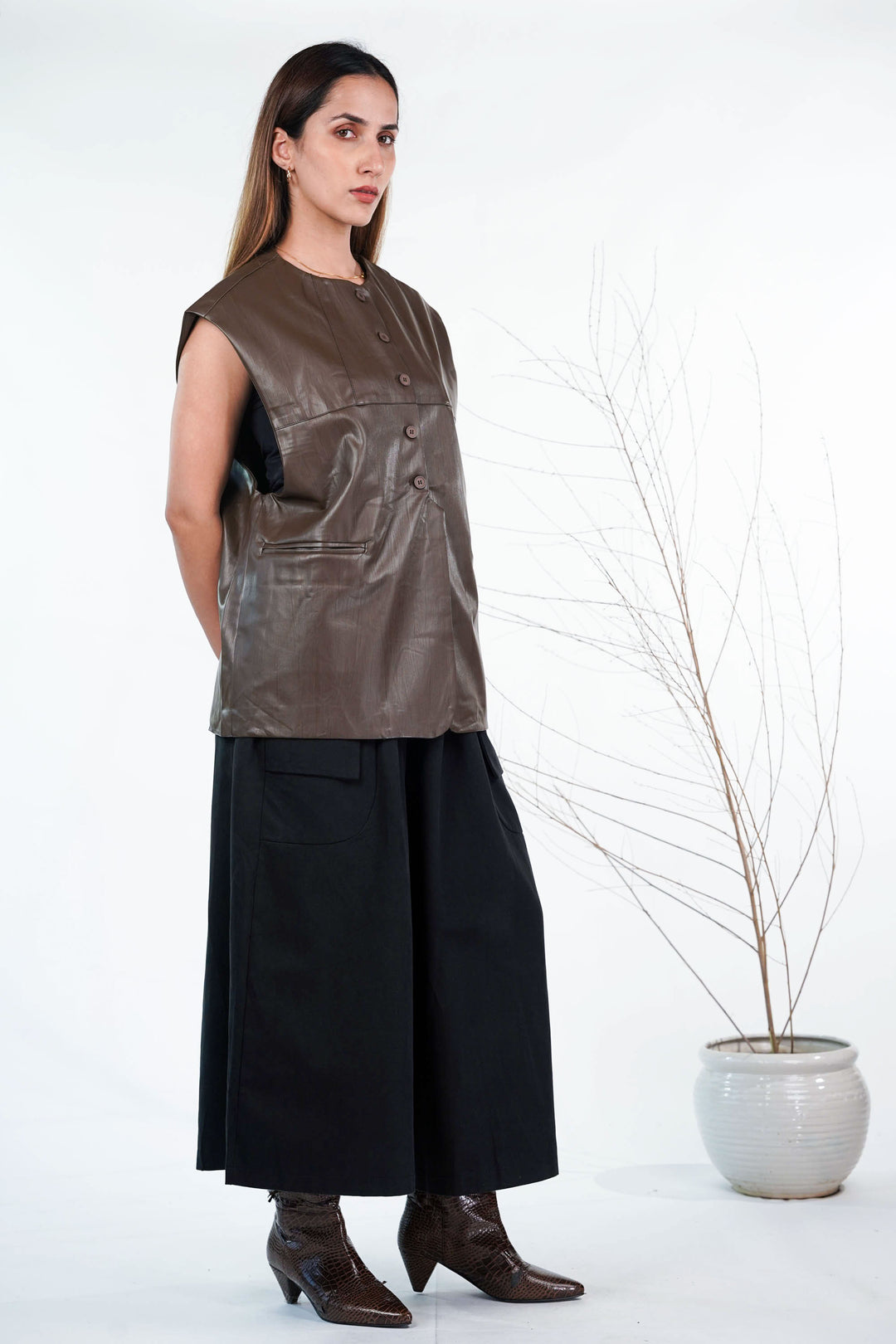 Tan Edge Waistcoat Co-Ord