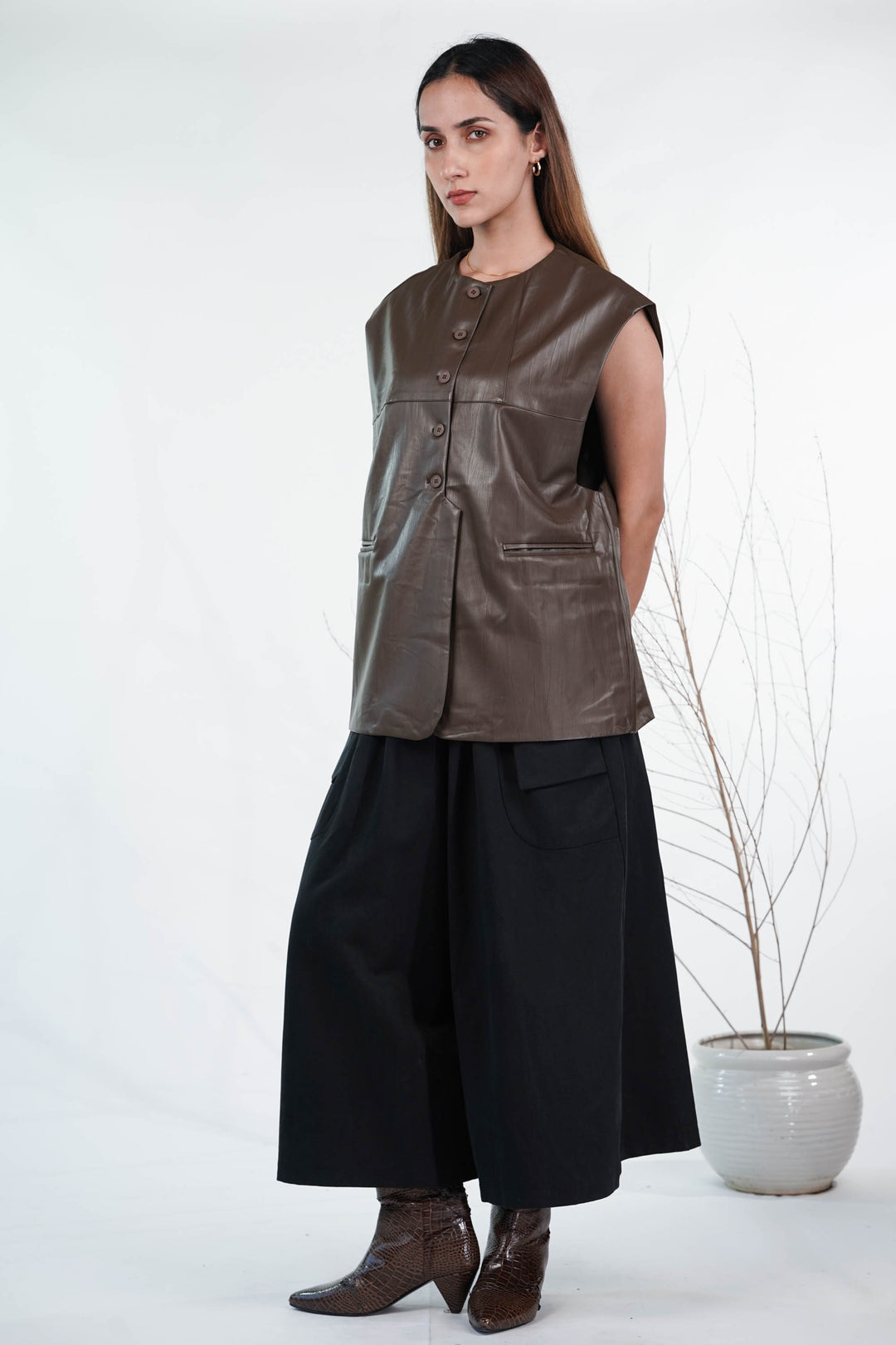 Tan Edge Waistcoat Co-Ord