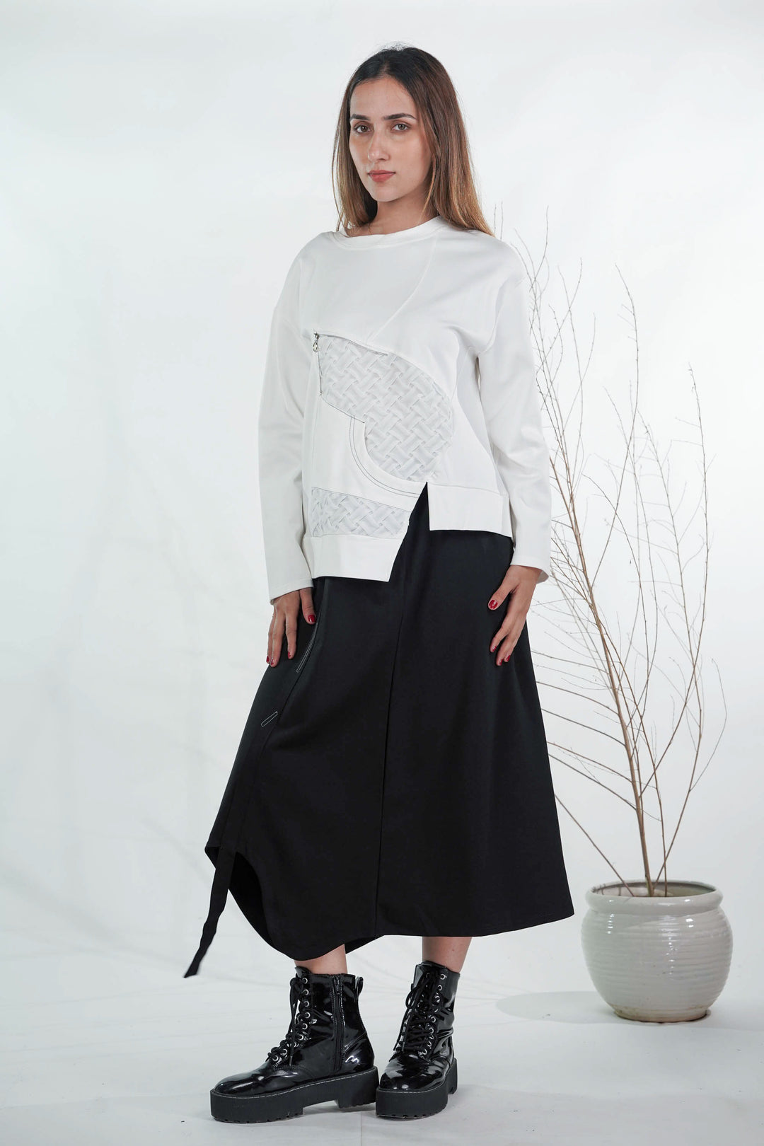 White Sailor's Zip & Anchor Skirt Co-Ord