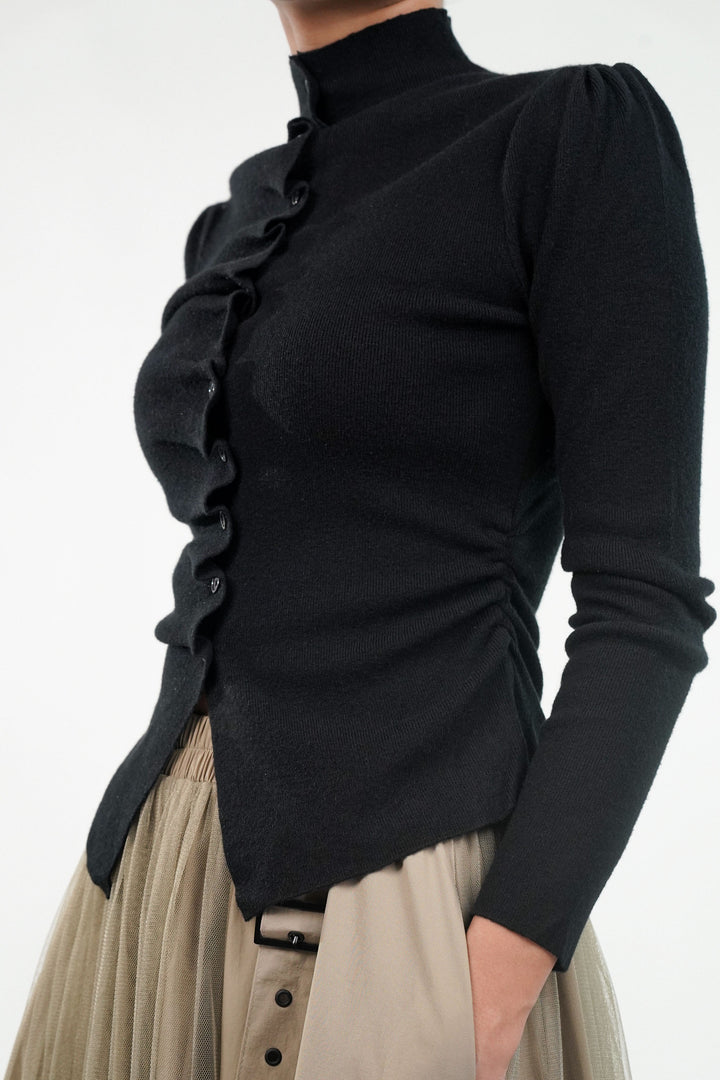 Twist & Pleat Black Top