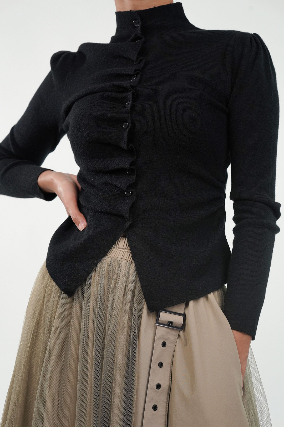 Twist & Pleat Black Top