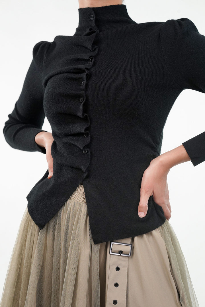 Twist & Pleat Black Top