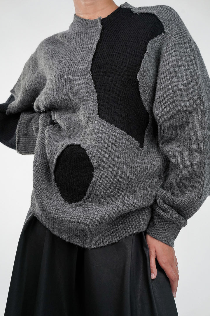 Ash Black Patch Sweater