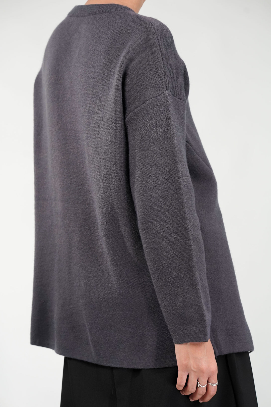 Slate Grey Zipline Geometrical  Sweater