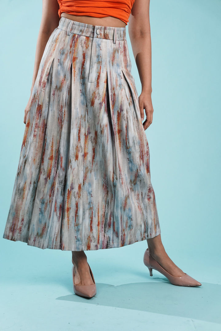 Palette Perfection Pleated Skirt with Belt