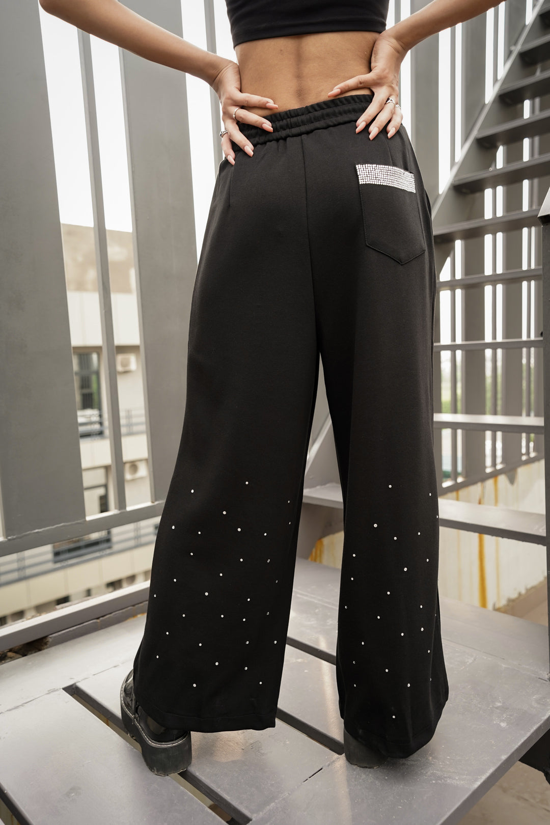 Dazzling Stone Embellished Trousers