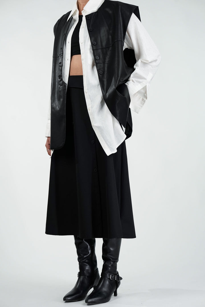 Flap & Leather Black Co Ord