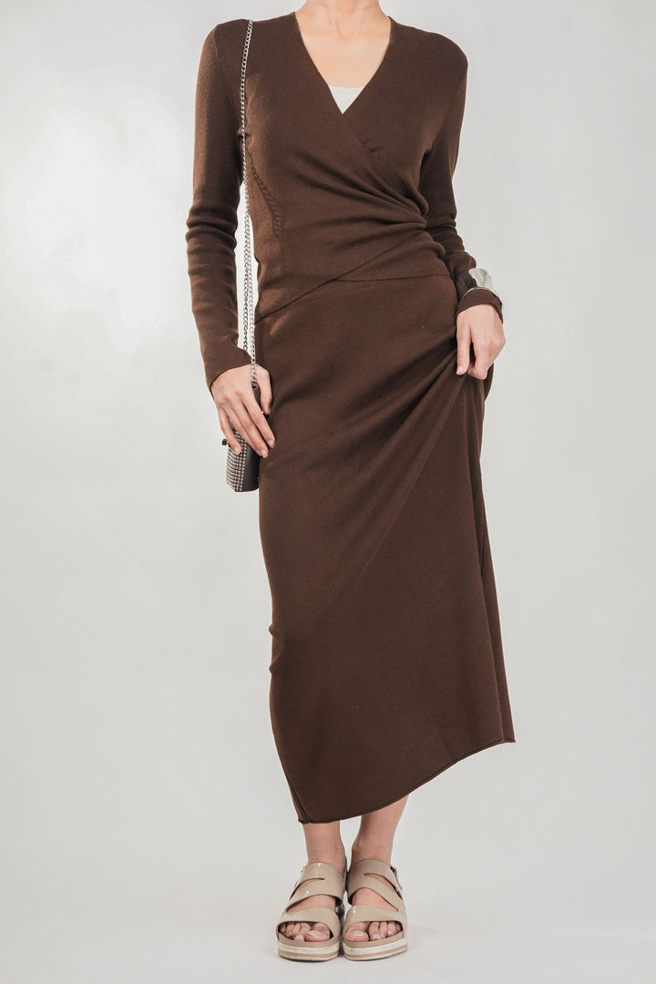 Cocoa Knit Wrap Skirt Co Ord