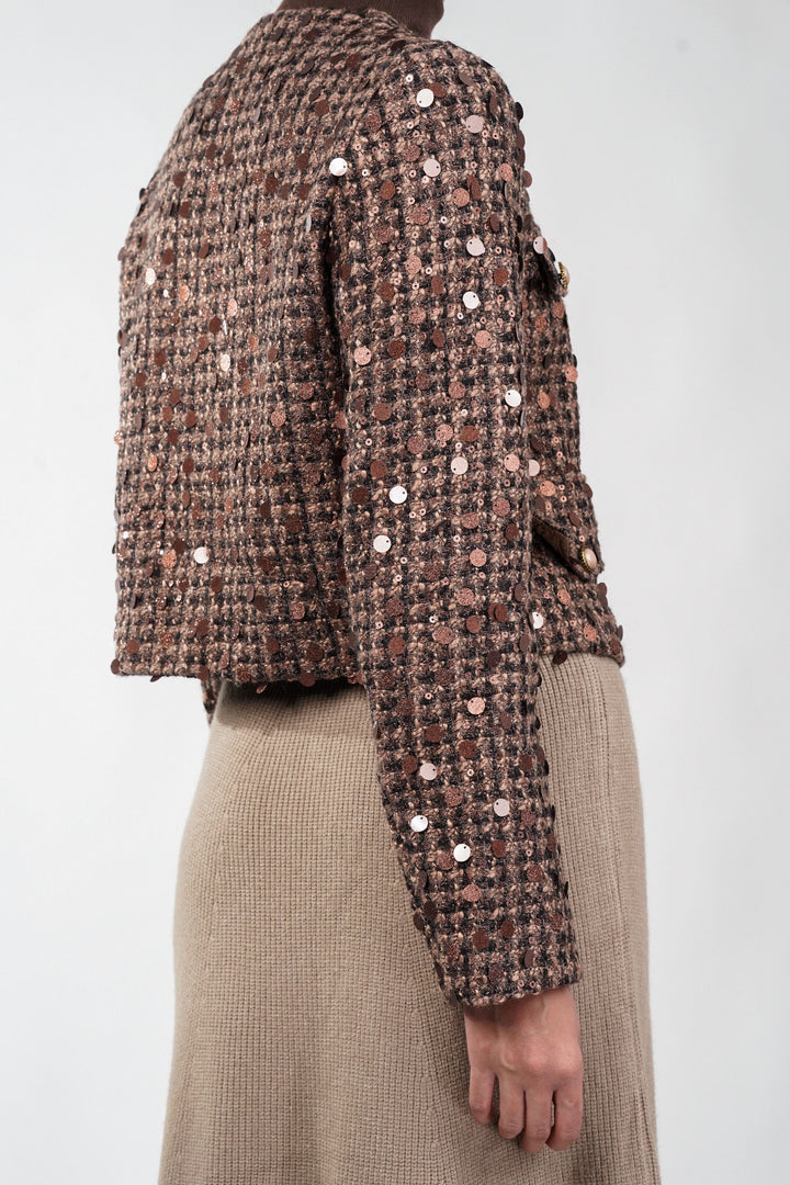 Sienna Brown Sequin Blazer