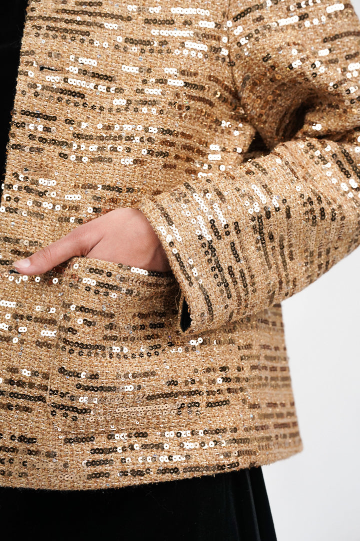 Golden Glimmer Sequined Blazer