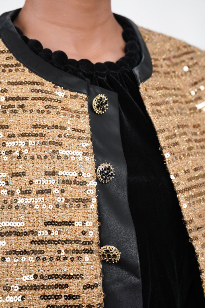 Golden Glimmer Sequined Blazer