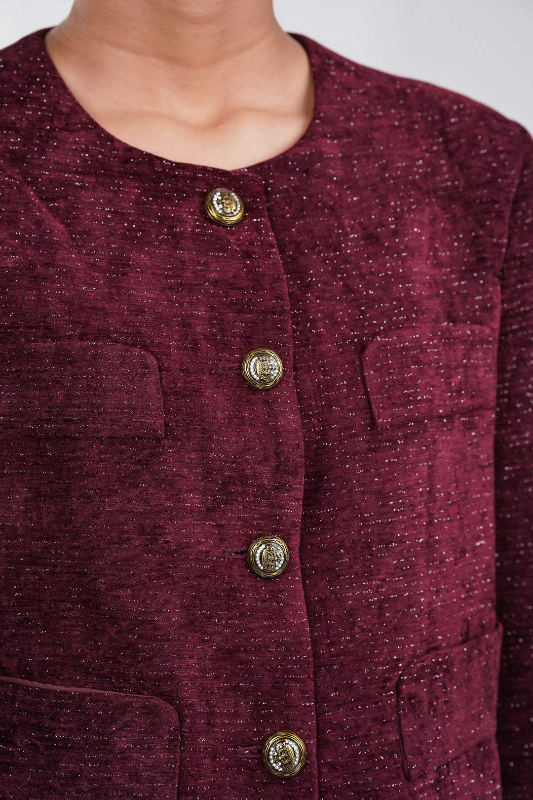 Berry Luster Velvet Blazer