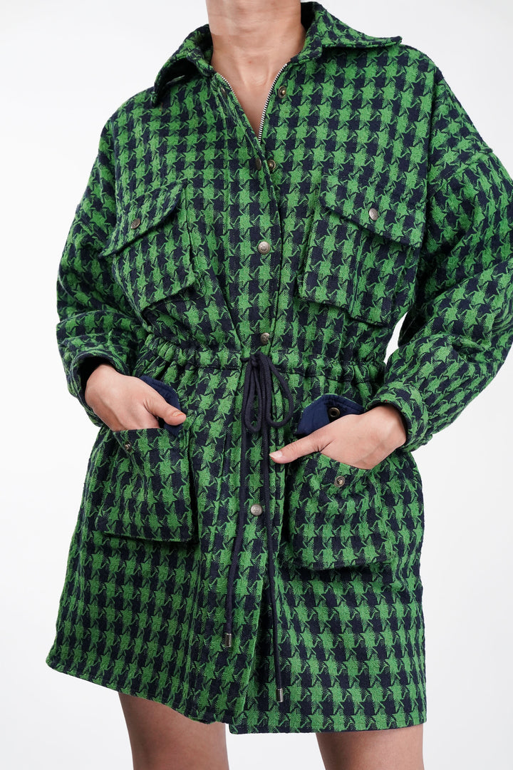 Emerald Forest Oversized Tweed Shacket Dress