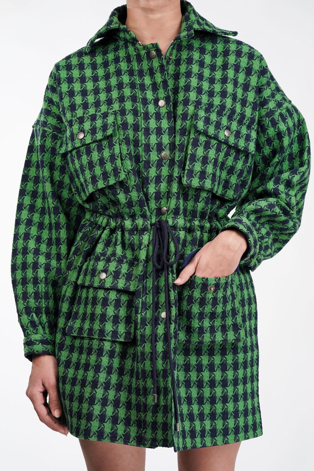 Emerald Forest Oversized Tweed Shacket Dress