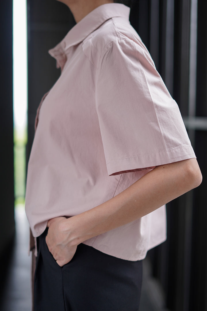 Peach Extended Flap Cotton Shirt