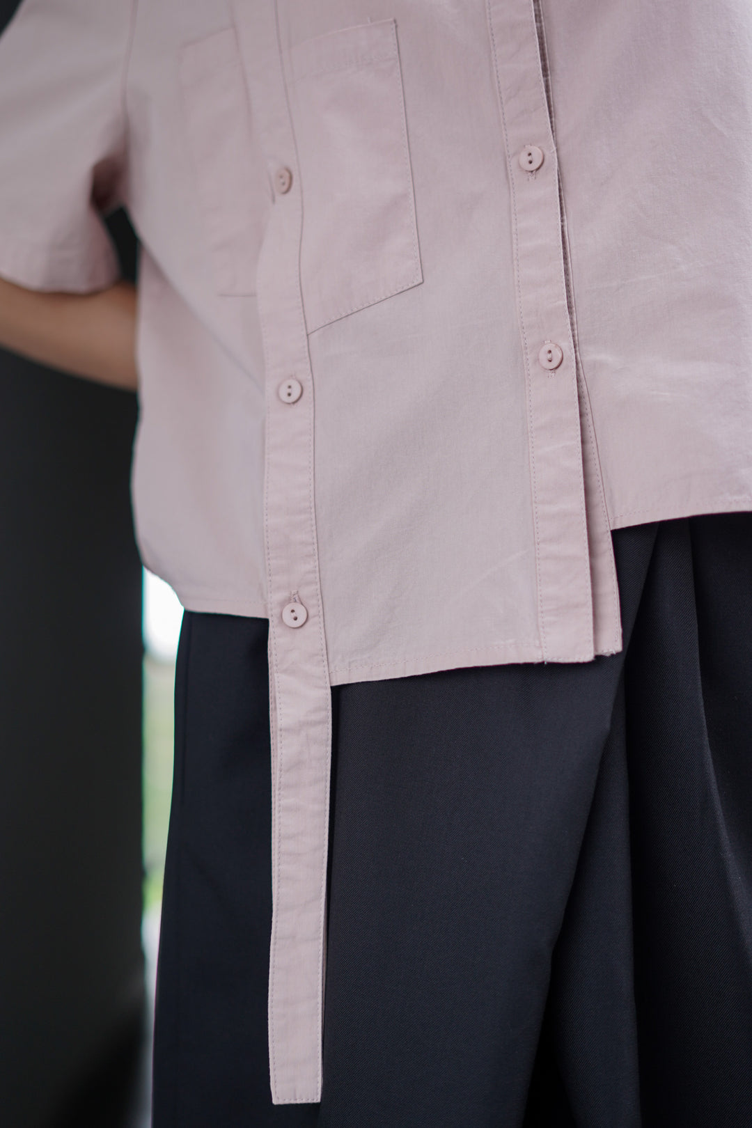 Peach Extended Flap Cotton Shirt