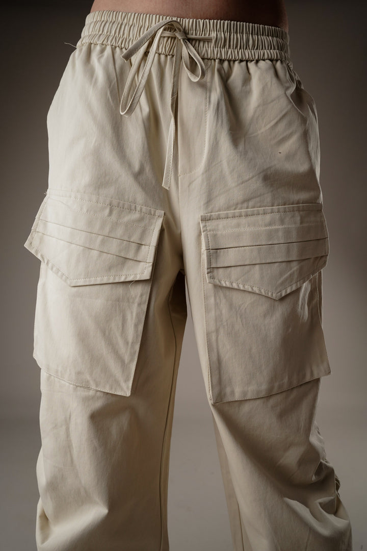 Cotton blend cargo trousers